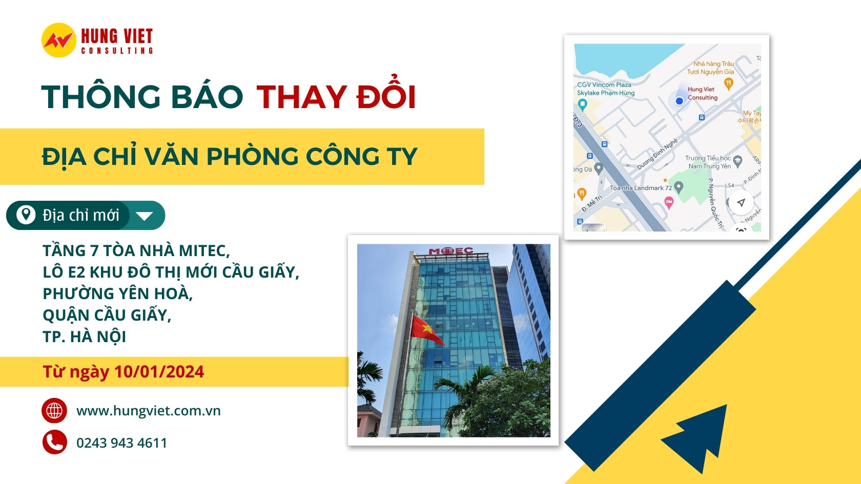 Thông báo Thay đổi Địa chỉ Văn phòng Công ty
